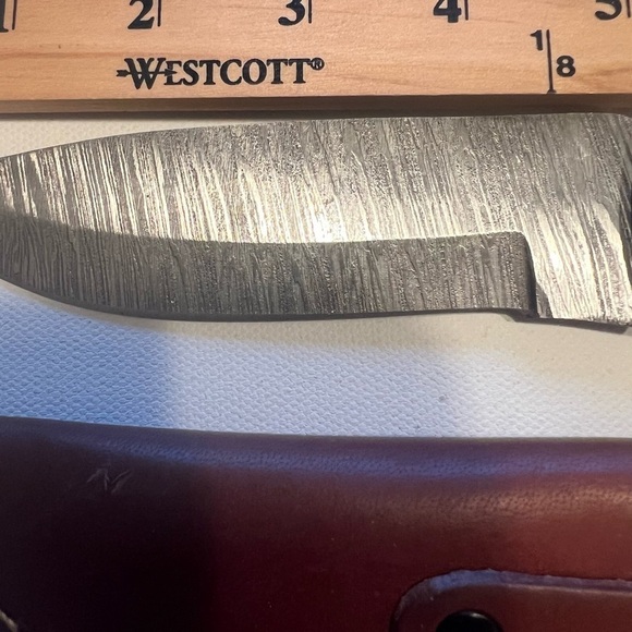 New Homemade Tesla Damascus 9" Blade with Sheath🚎(C4) - Picture 2 of 4